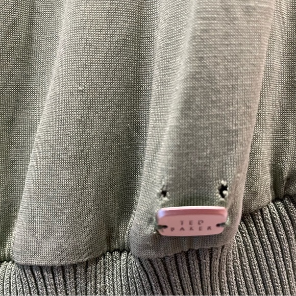 Ted Baker moss color scoop neck beaded top. See pics for condition - Picture 11 of 11